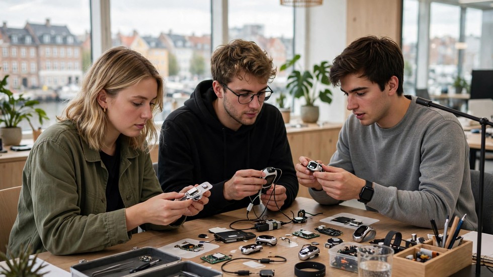 Unge danske iværksættere arbejder med sundhedsteknologi på kontor i København